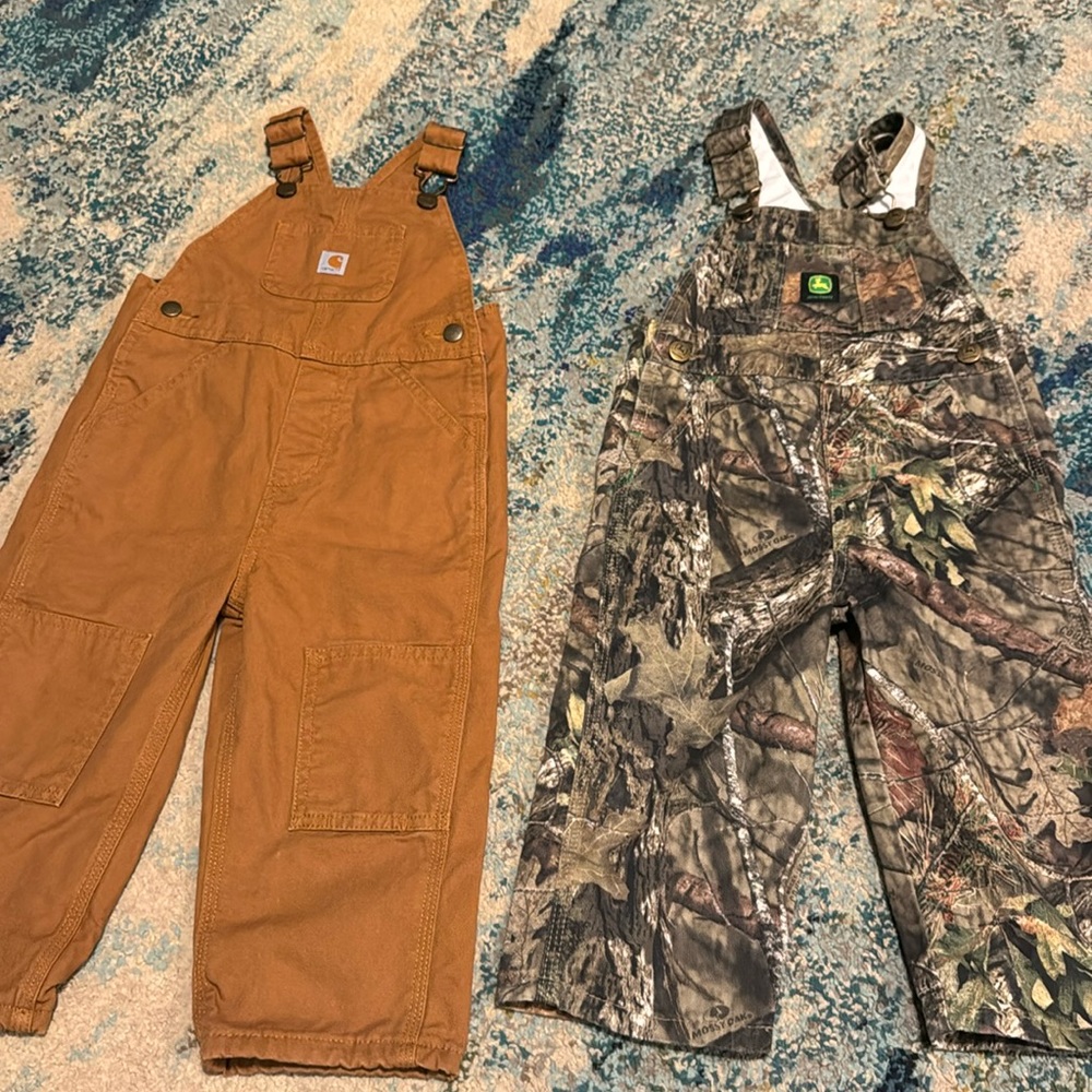 Carhartt and John Deere overalls 2t toddler